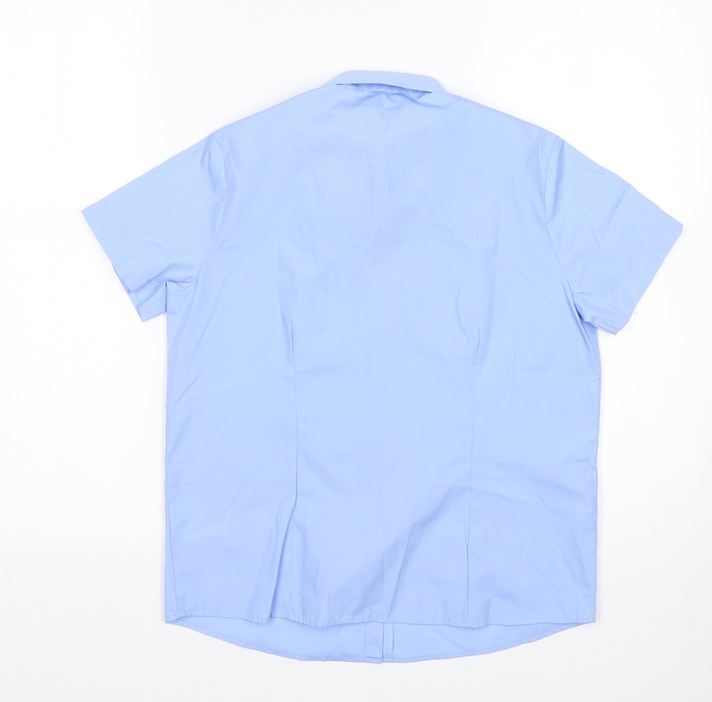 George Boys Blue  Polyester Basic Button-Up Size 9-10 Years Collared