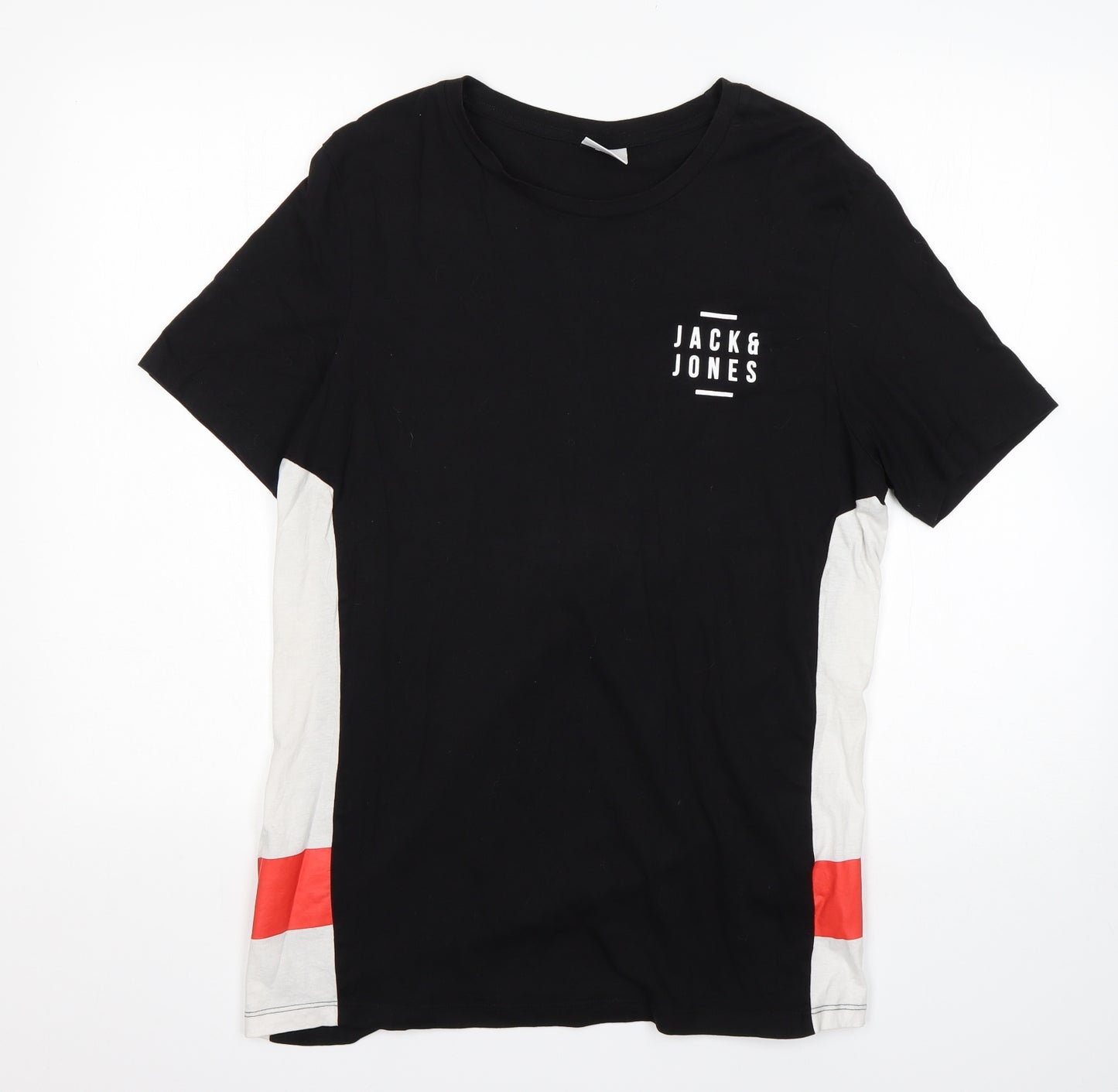 JACK & JONES Mens Multicoloured  Cotton  T-Shirt Size M Round Neck
