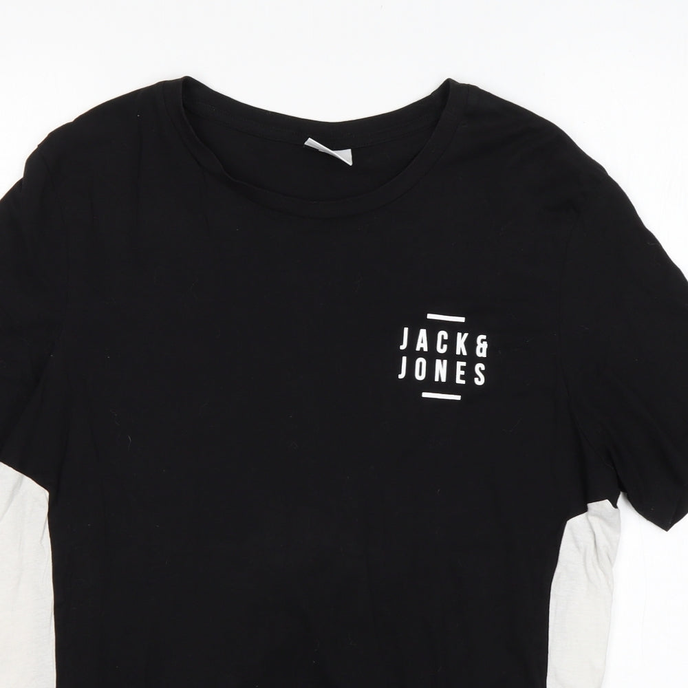 JACK & JONES Mens Multicoloured  Cotton  T-Shirt Size M Round Neck