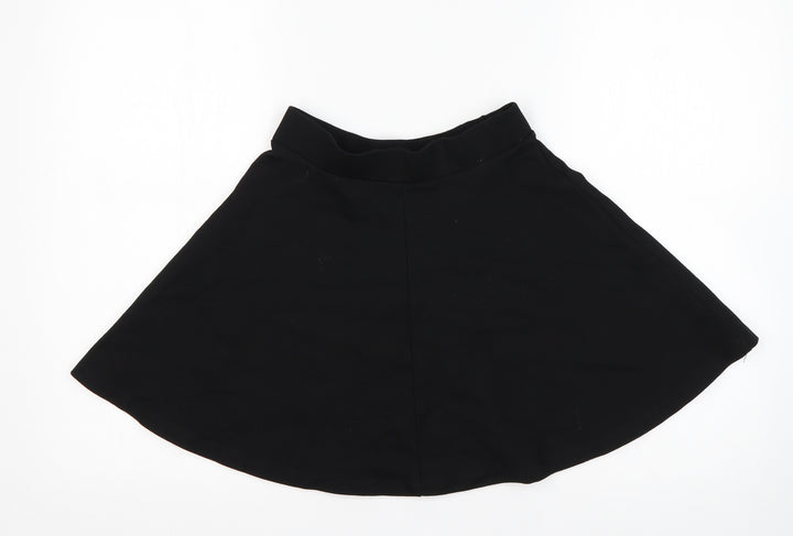 RR Girls Black  Viscose Skater Skirt Size 14 Years  Regular