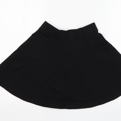RR Girls Black  Viscose Skater Skirt Size 14 Years  Regular