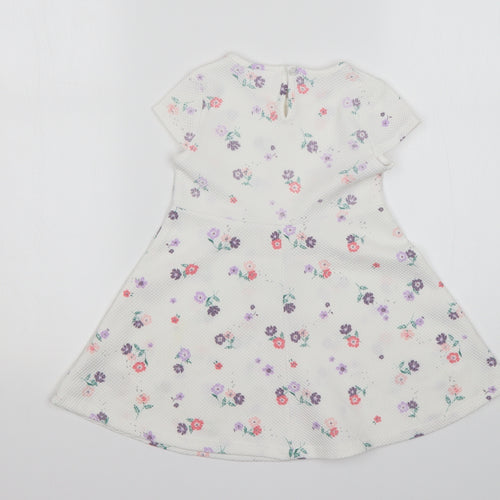 So Cute Girls Multicoloured Floral Polyester A-Line  Size 12-18 Months  Round Neck