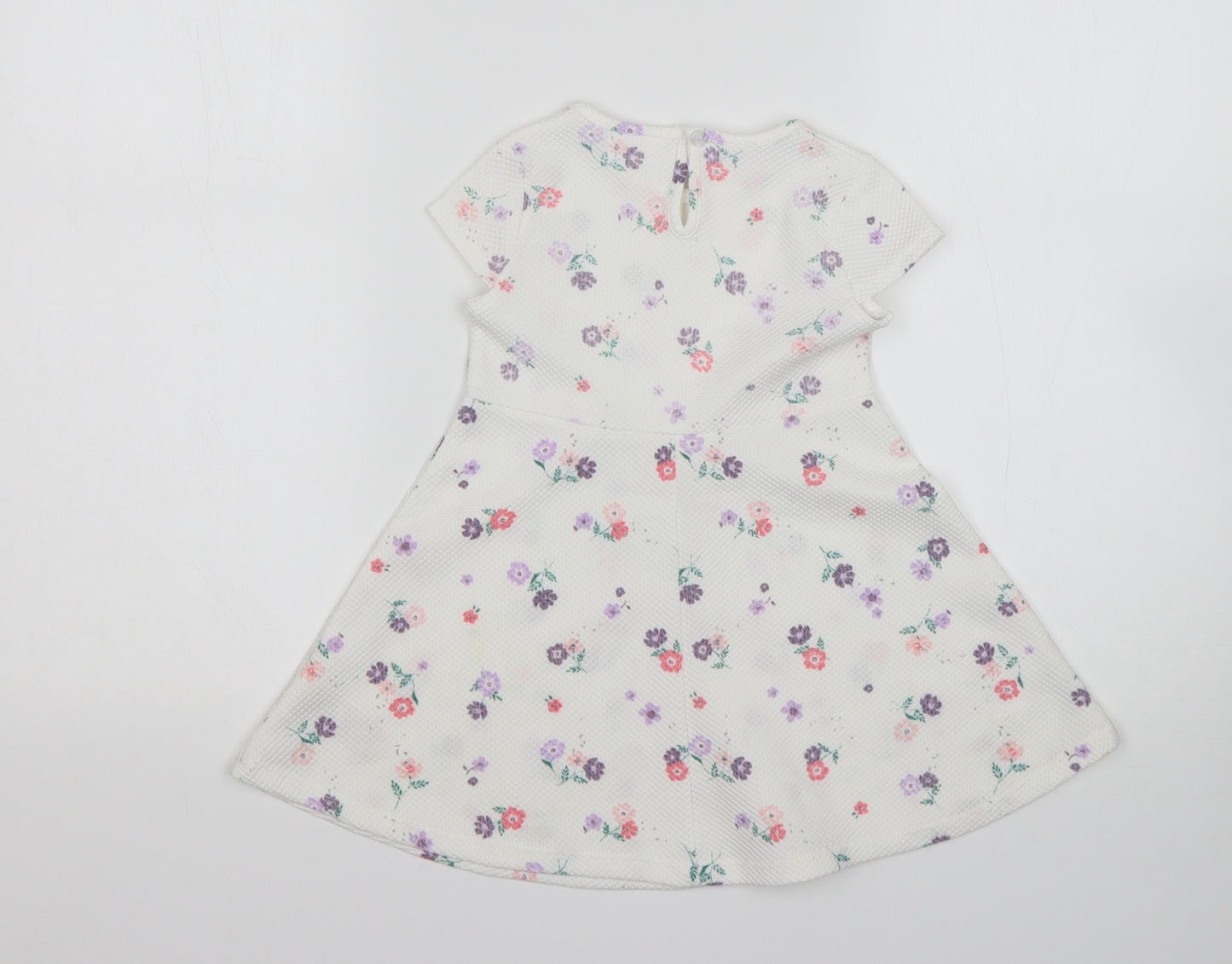 So Cute Girls Multicoloured Floral Polyester A-Line  Size 12-18 Months  Round Neck