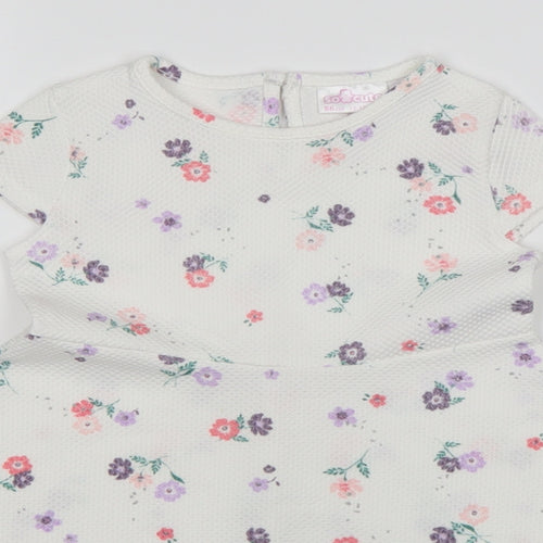 So Cute Girls Multicoloured Floral Polyester A-Line  Size 12-18 Months  Round Neck