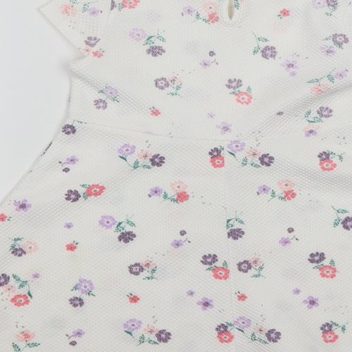 So Cute Girls Multicoloured Floral Polyester A-Line  Size 12-18 Months  Round Neck