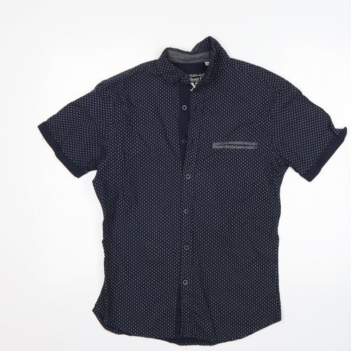 Officers Club Mens Multicoloured Polka Dot Cotton  Button-Up Size XS Collared