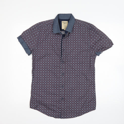 Twister soul Mens Multicoloured Geometric Cotton  Button-Up Size XS Collared