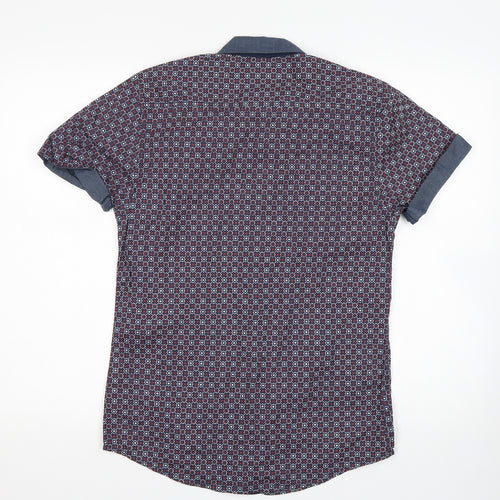 Twister soul Mens Multicoloured Geometric Cotton  Button-Up Size XS Collared