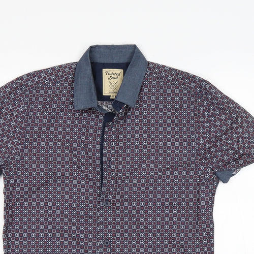 Twister soul Mens Multicoloured Geometric Cotton  Button-Up Size XS Collared