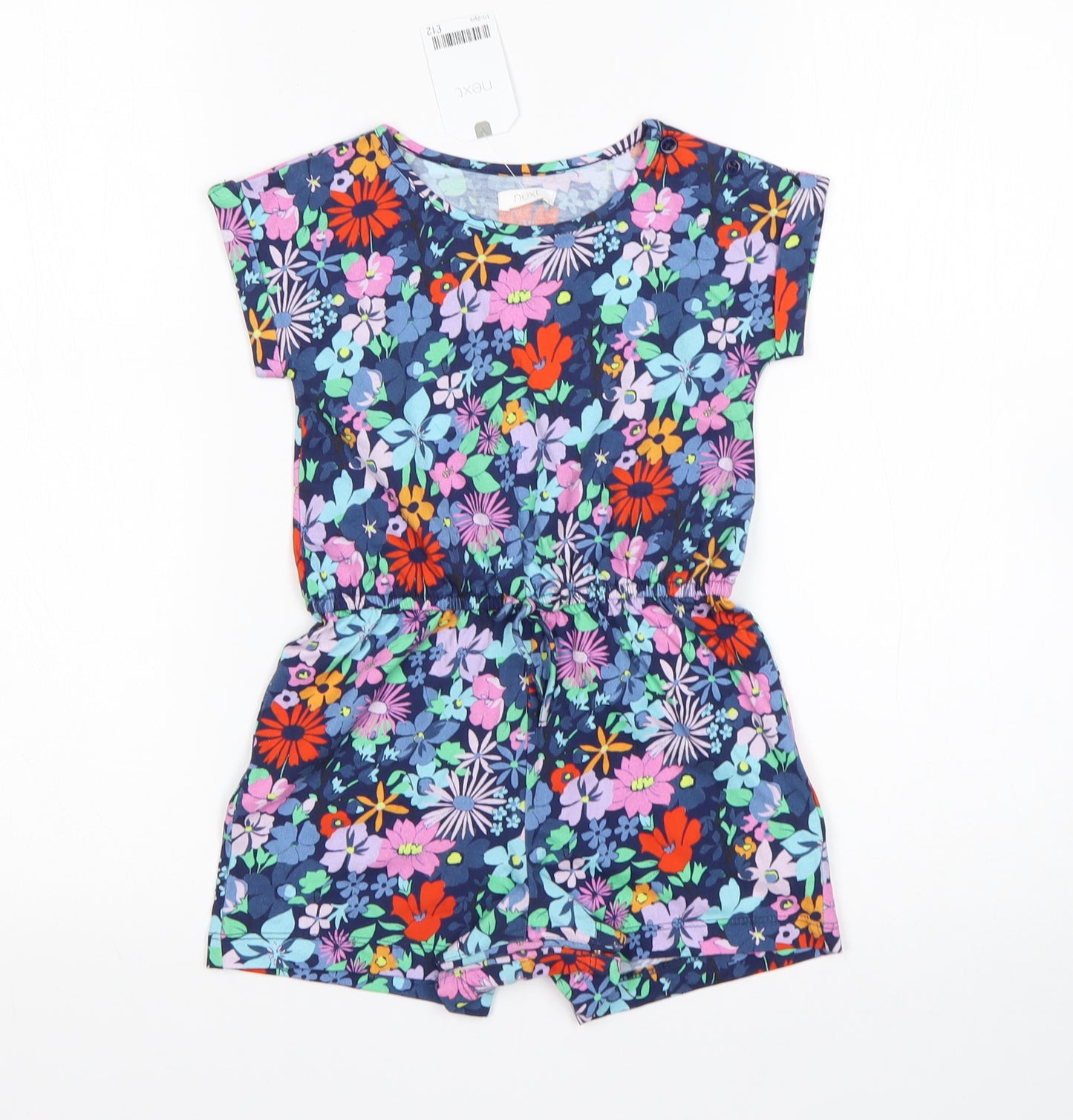 NEXT Girls Multicoloured Floral Cotton Romper One-Piece Size 18-24 Months
