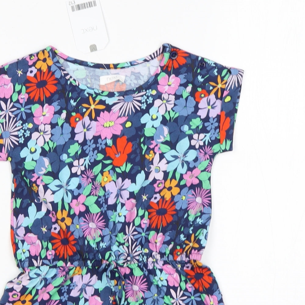 NEXT Girls Multicoloured Floral Cotton Romper One-Piece Size 18-24 Months