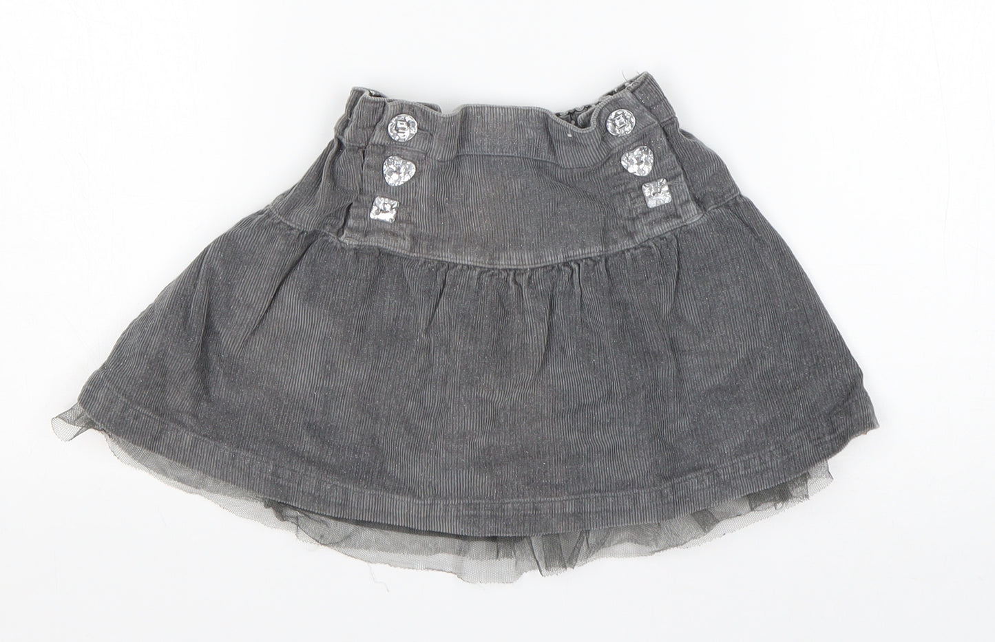 NEXT Girls Grey  Cotton A-Line Skirt Size 9-12 Months