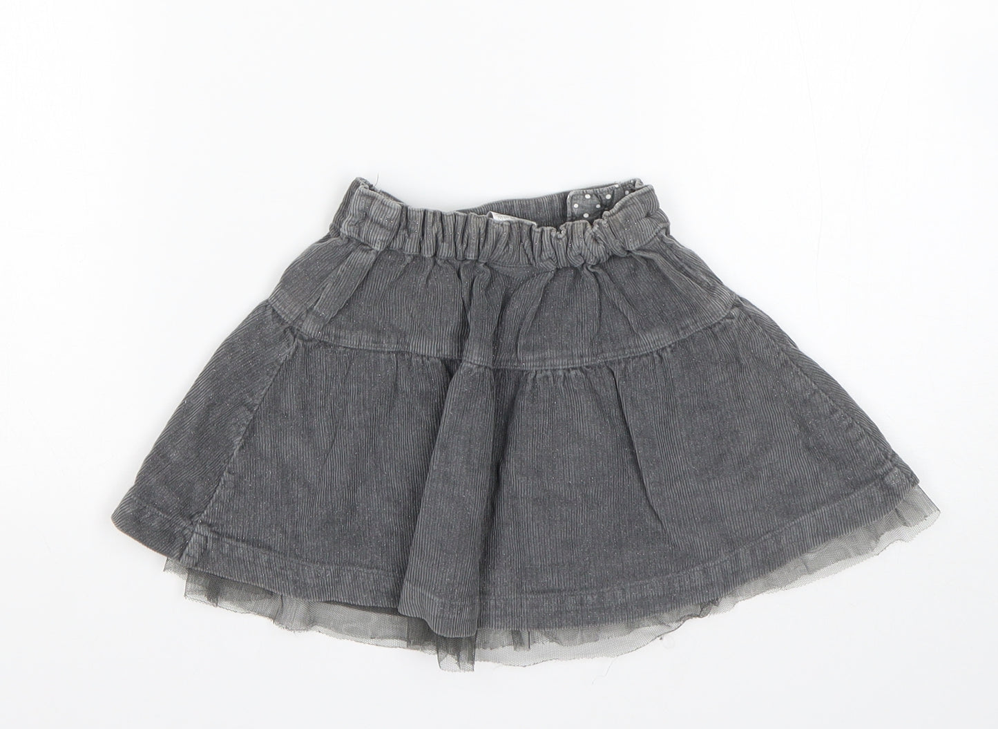 NEXT Girls Grey  Cotton A-Line Skirt Size 9-12 Months