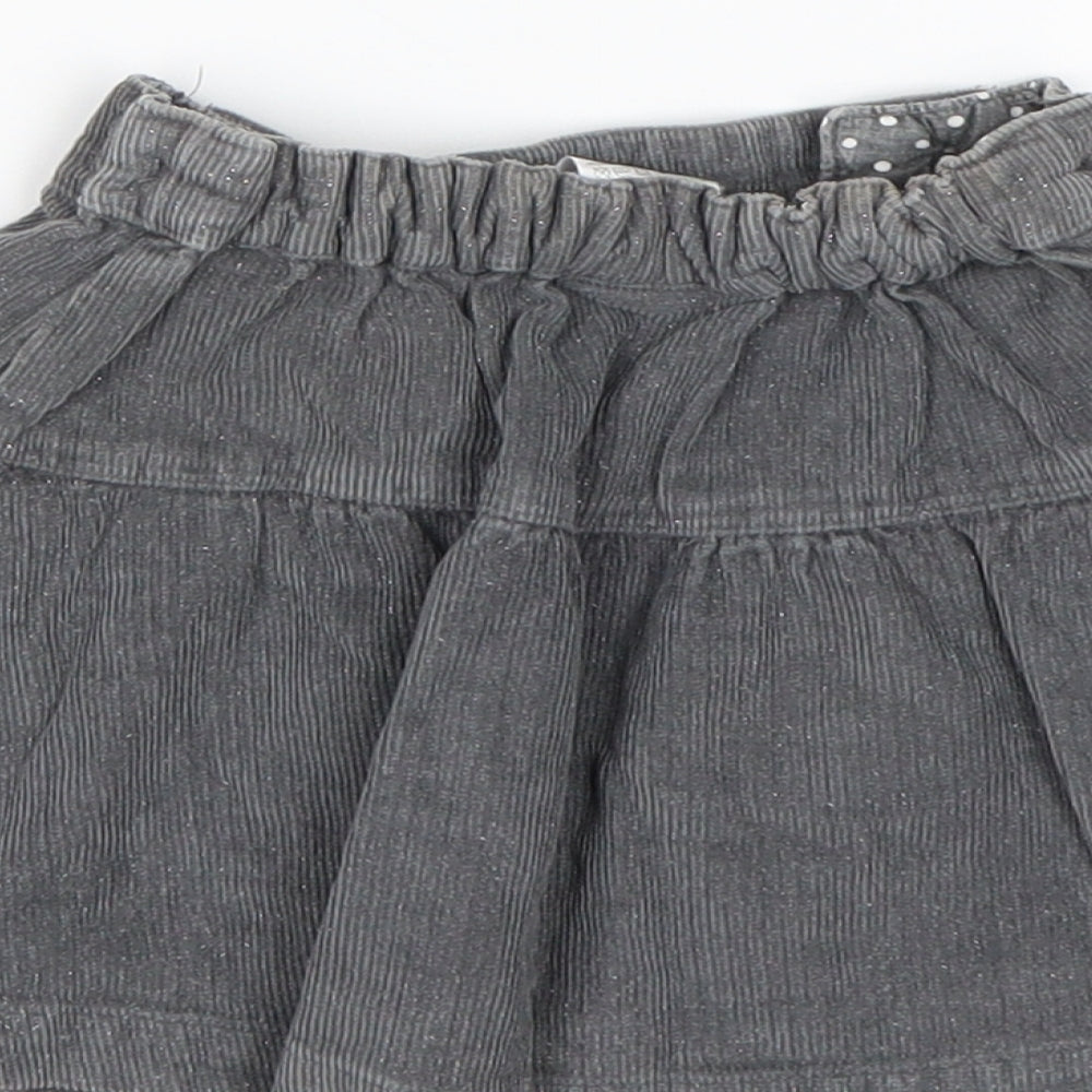 NEXT Girls Grey  Cotton A-Line Skirt Size 9-12 Months