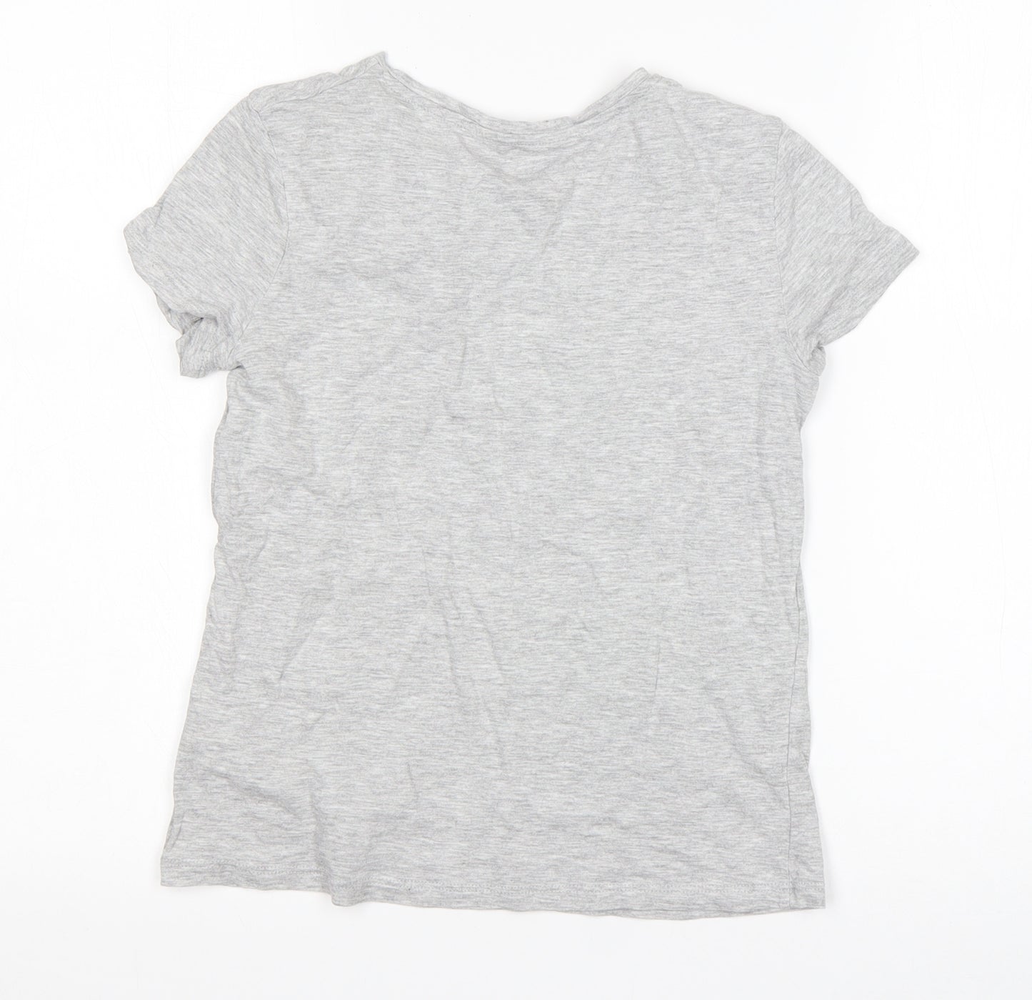 H&M Girls Grey  Cotton Basic T-Shirt Size 11-12 Years Round Neck