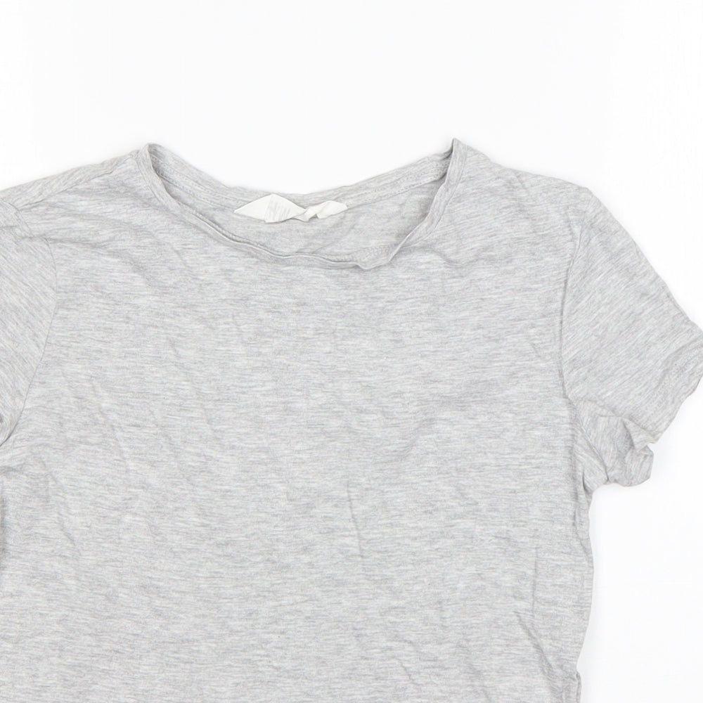 H&M Girls Grey  Cotton Basic T-Shirt Size 11-12 Years Round Neck