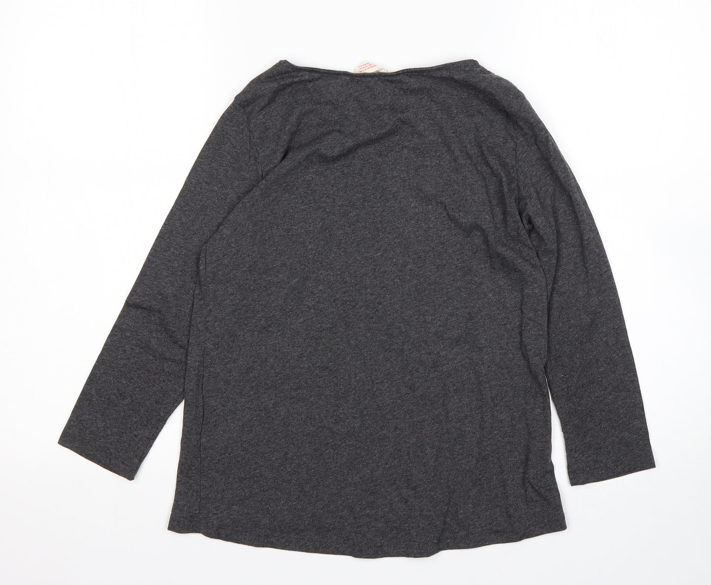 H&M Girls Grey  Cotton Basic T-Shirt Size 13-14 Years Round Neck