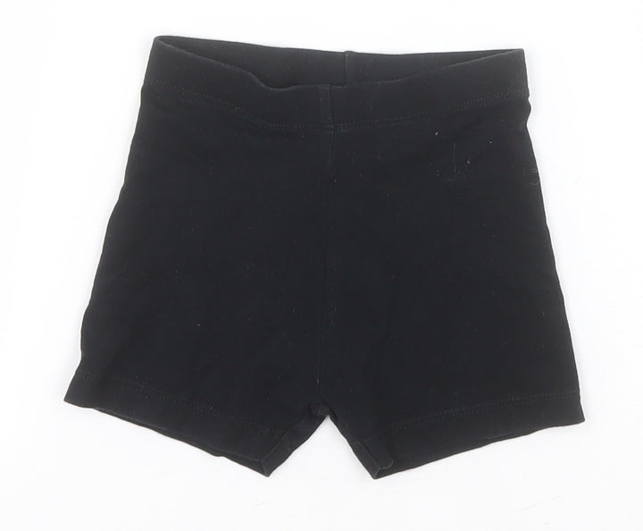 George Boys Black Cotton Compression Shorts Size 4-5 Years Regular
