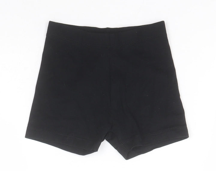 George Boys Black Cotton Compression Shorts Size 4-5 Years Regular