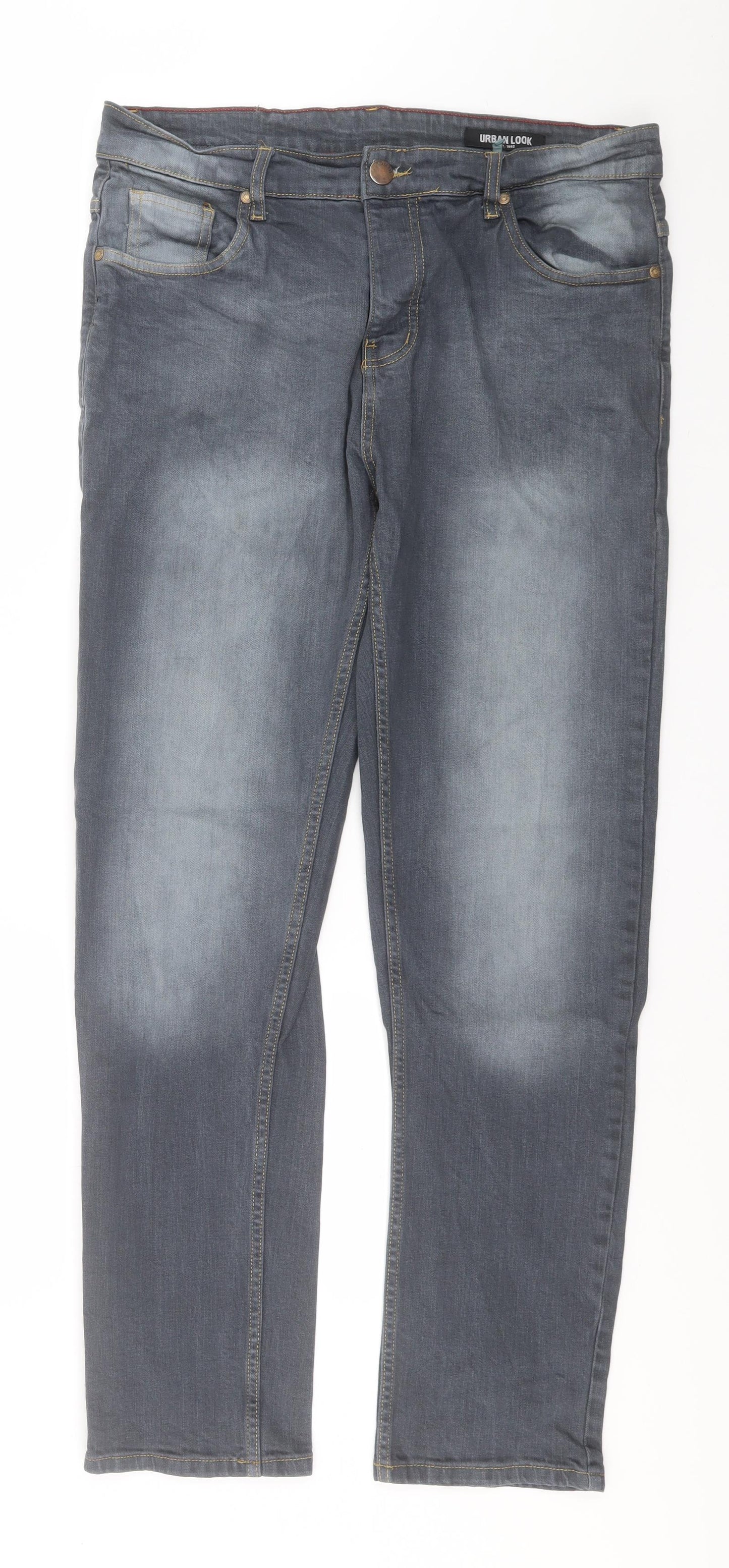 Urban Look Mens Grey   Straight Jeans Size 36 L30 in Regular