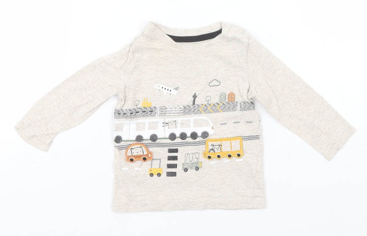F&F Baby Beige  Cotton Pullover Jumper Size 3-6 Months
