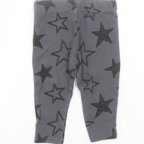 F&F Baby Grey Geometric Cotton Sweatpants Leggings Size 6-9 Months   - Stars