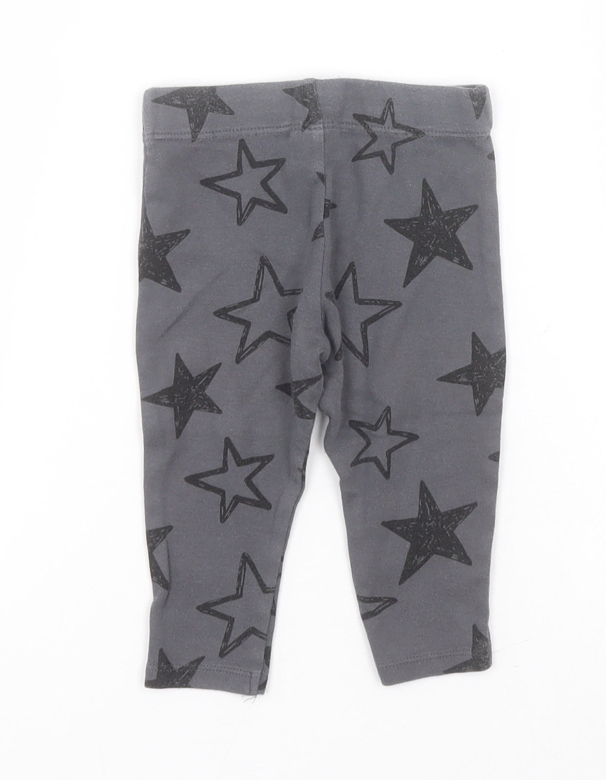 F&F Baby Grey Geometric Cotton Sweatpants Leggings Size 6-9 Months   - Stars