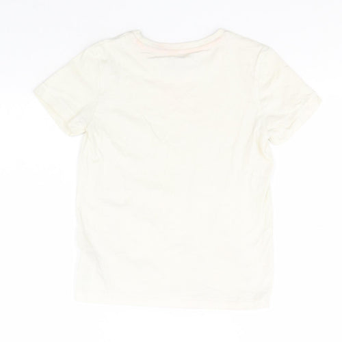 Marks and Spencer Boys Green  Cotton Basic T-Shirt Size 6-7 Years Round Neck