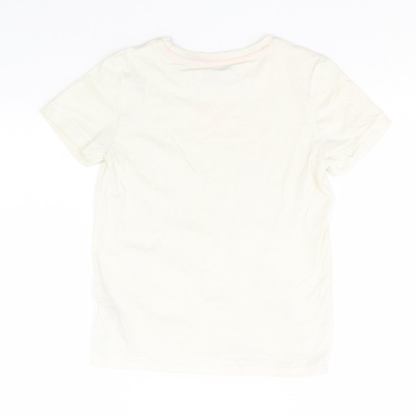 Marks and Spencer Boys Green  Cotton Basic T-Shirt Size 6-7 Years Round Neck