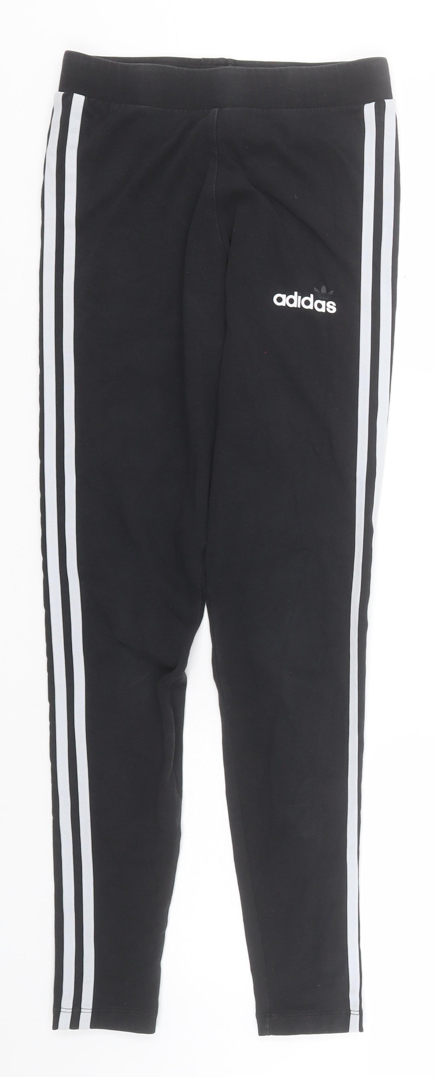 adidas Womens Black  Cotton Sweatpants Leggings Size 8  Regular