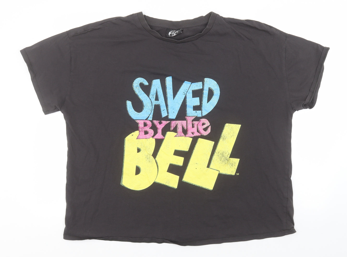 Saved by the Bell Womens Black  Cotton Basic T-Shirt Size 20 Round Neck - Saved by the Bell