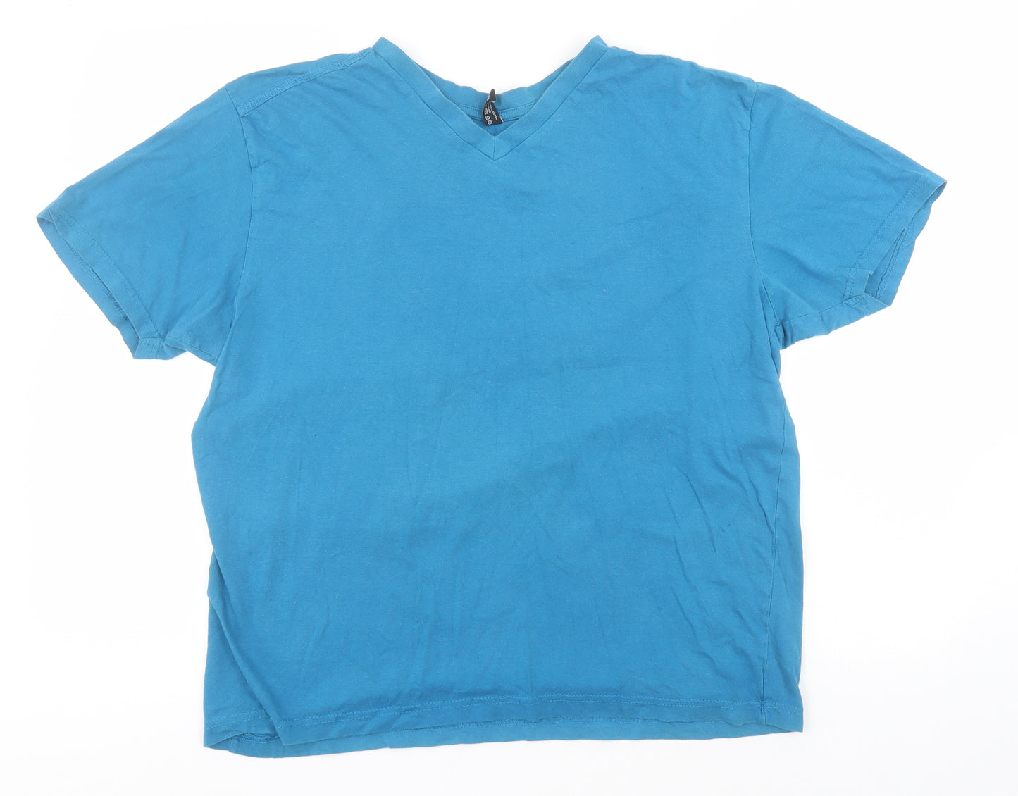 Donnay Mens Blue  Cotton  T-Shirt Size XL V-Neck