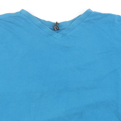 Donnay Mens Blue  Cotton  T-Shirt Size XL V-Neck