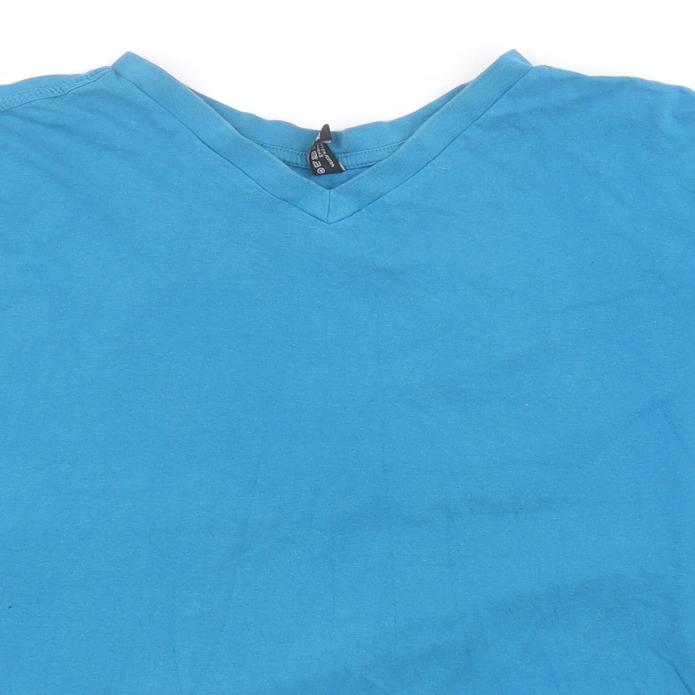 Donnay Mens Blue  Cotton  T-Shirt Size XL V-Neck