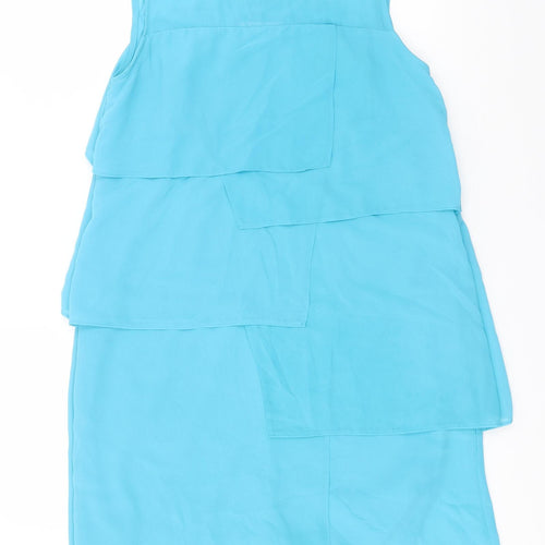 Debenhams Womens Blue  Polyester Pencil Dress  Size 10  Roll Neck