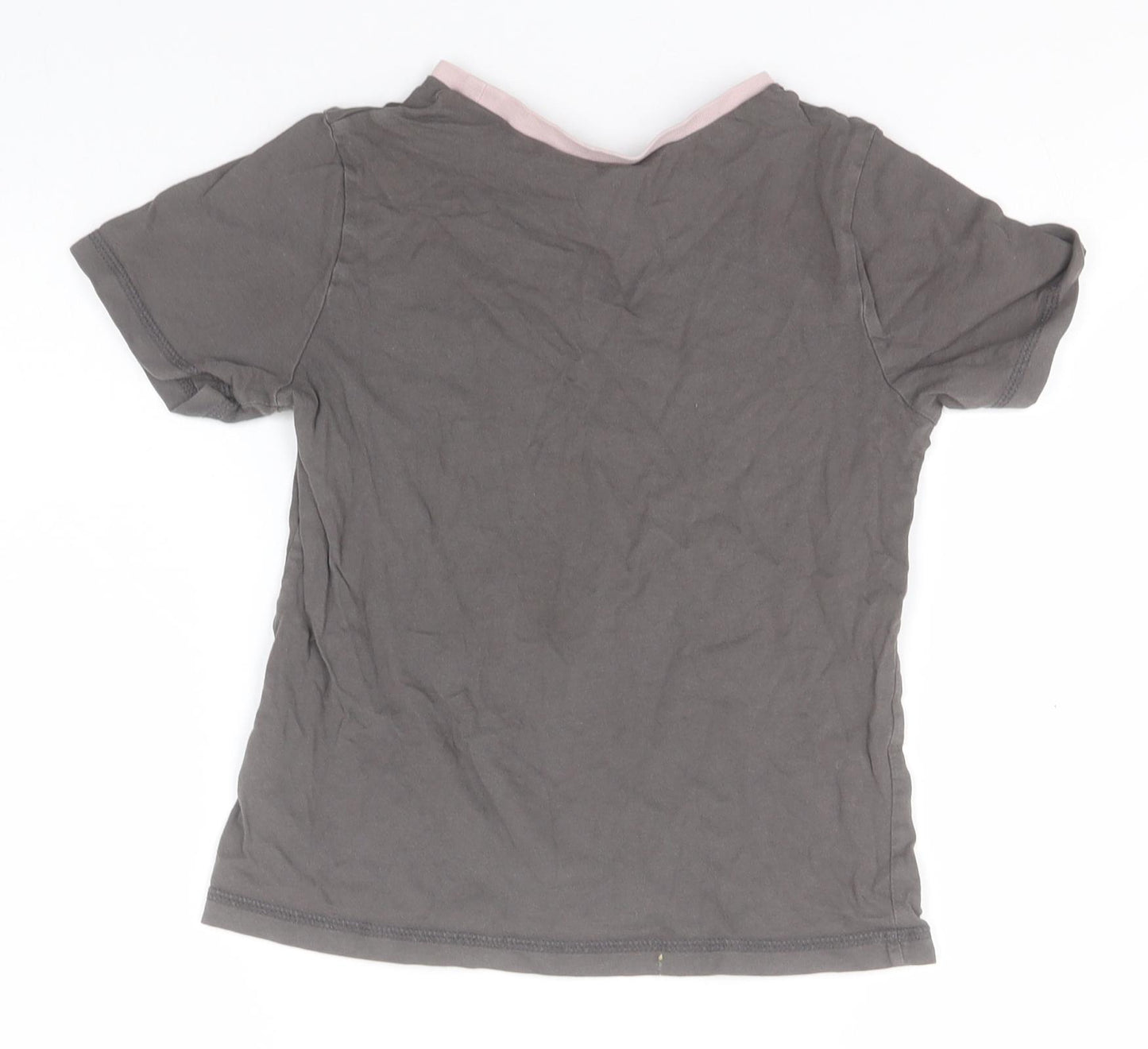 George Boys Grey  Cotton Basic T-Shirt Size 7-8 Years Round Neck  - Let's Explore