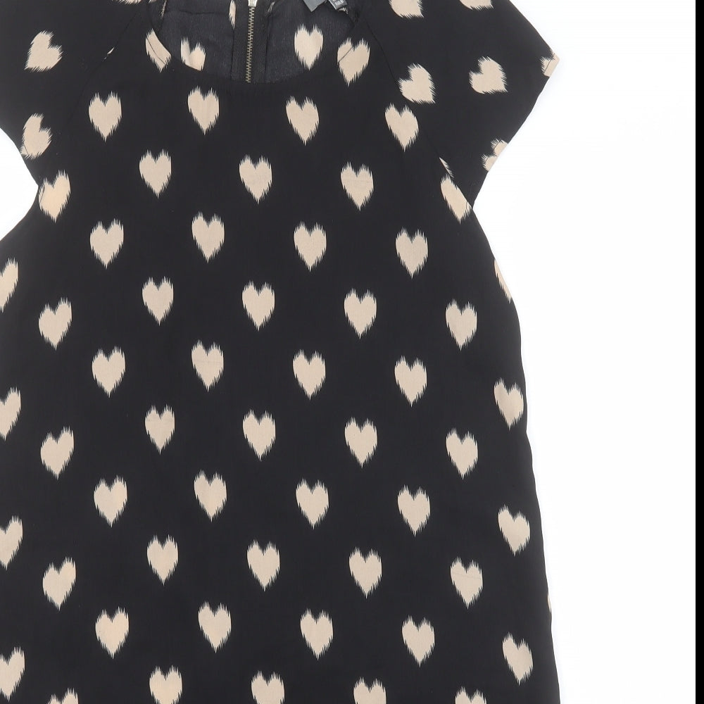 Apricot Womens Black   A-Line  Size 12  Round Neck  - Hearts