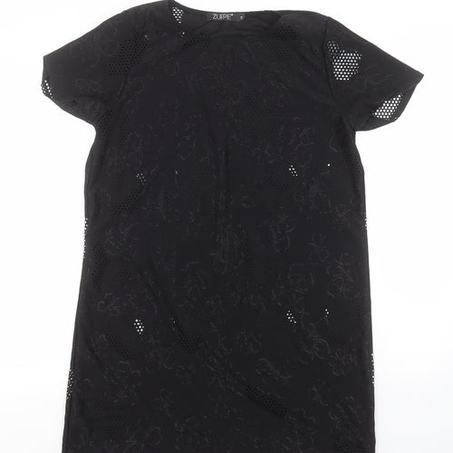 Zuppe Womens Black   Basic T-Shirt Size 14 Round Neck