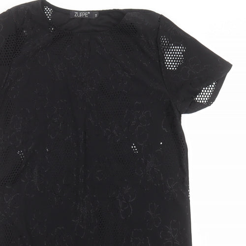 Zuppe Womens Black   Basic T-Shirt Size 14 Round Neck