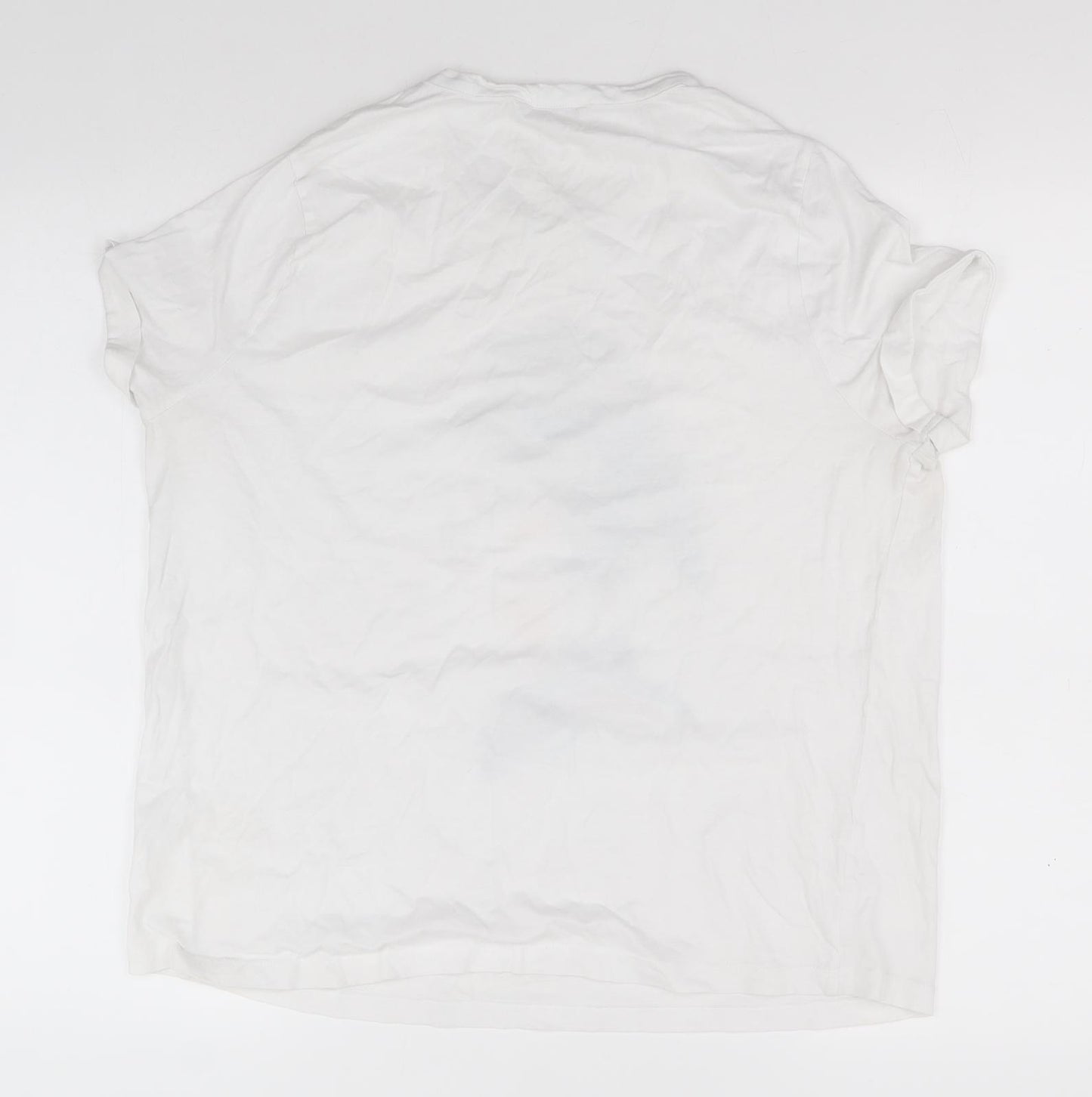 TU Womens White  Cotton Basic T-Shirt Size 18 Round Neck - Japanese Face