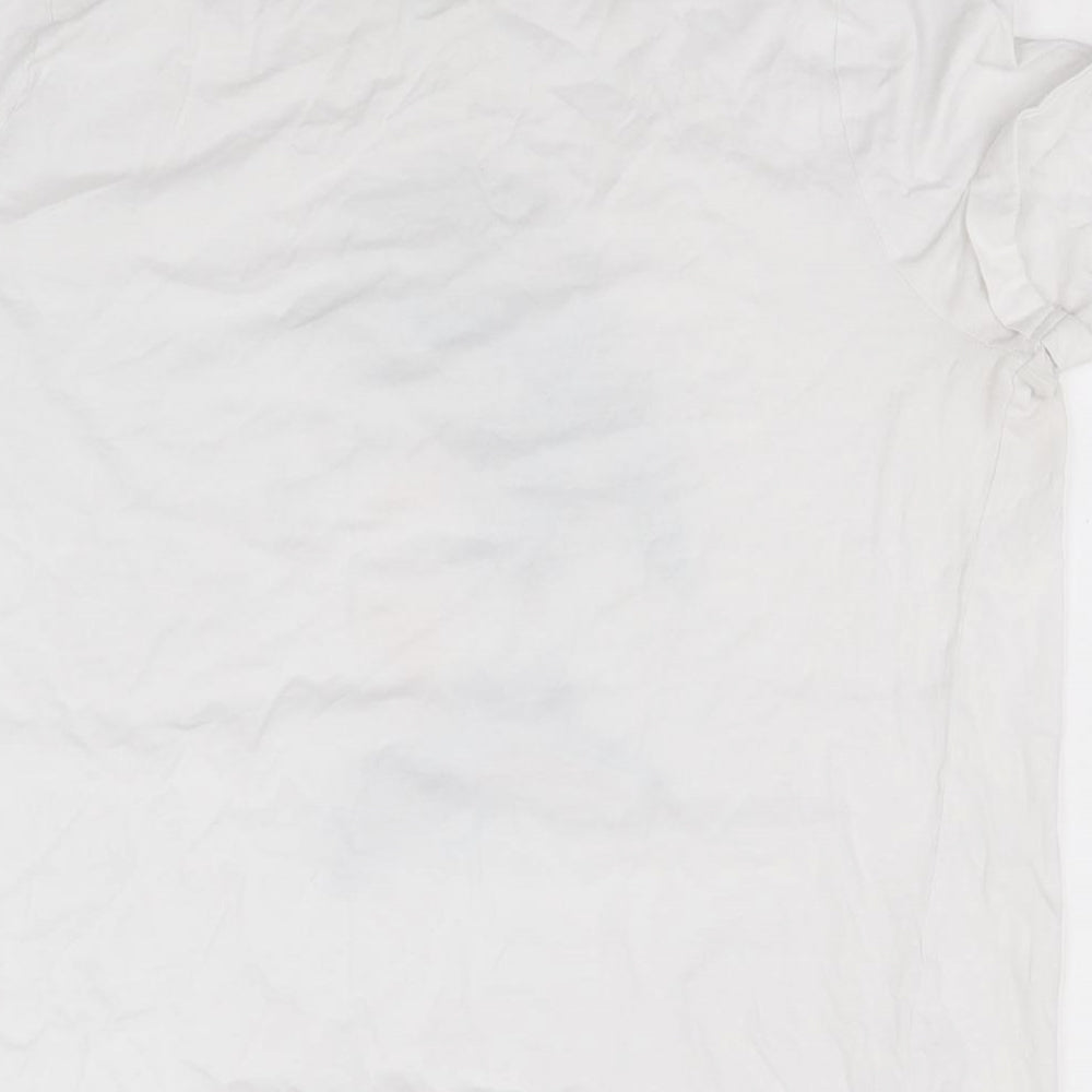TU Womens White  Cotton Basic T-Shirt Size 18 Round Neck - Japanese Face
