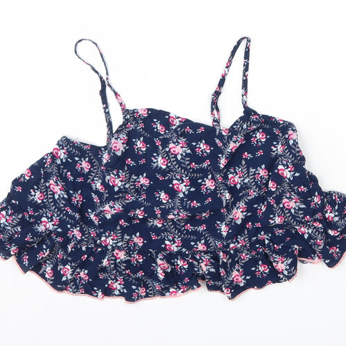 Primark Womens Blue Floral Viscose Top Pyjama Top Size M