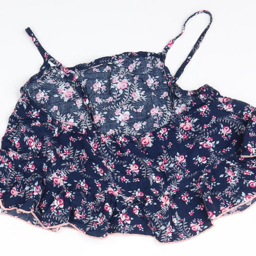 Primark Womens Blue Floral Viscose Top Pyjama Top Size M