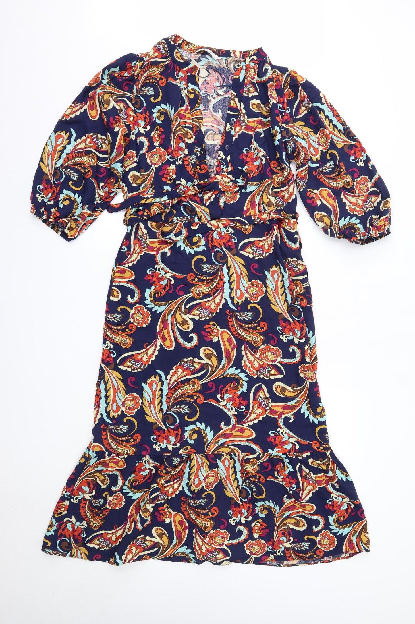 TU Womens Multicoloured Floral Viscose A-Line  Size 14  V-Neck