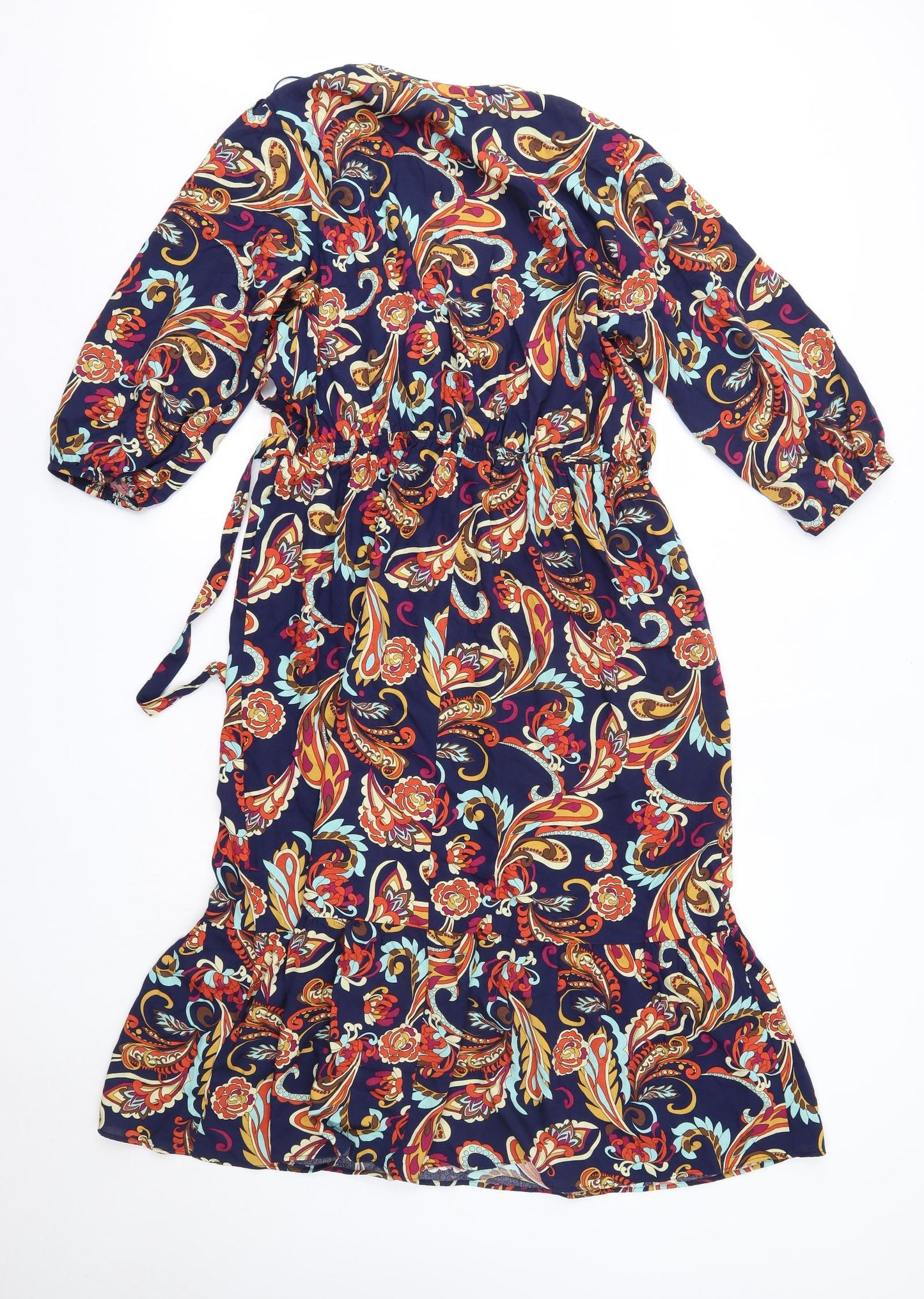 TU Womens Multicoloured Floral Viscose A-Line  Size 14  V-Neck
