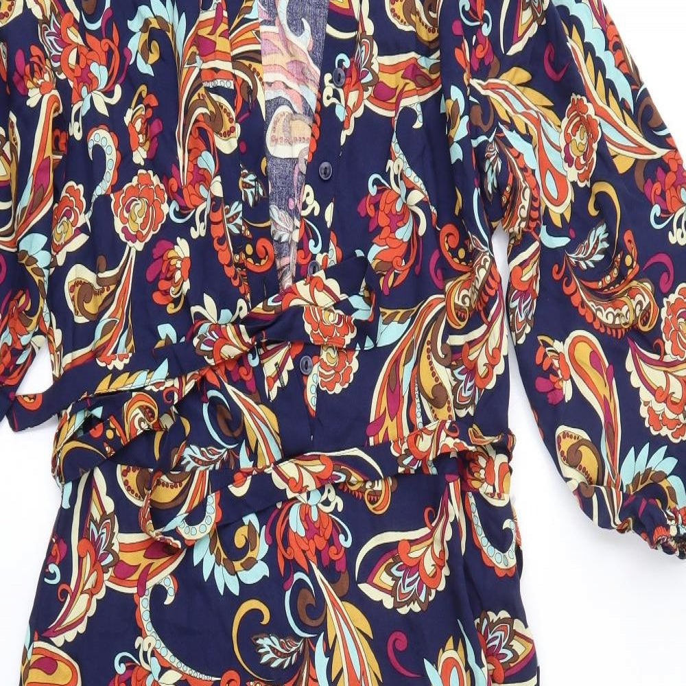 TU Womens Multicoloured Floral Viscose A-Line  Size 14  V-Neck