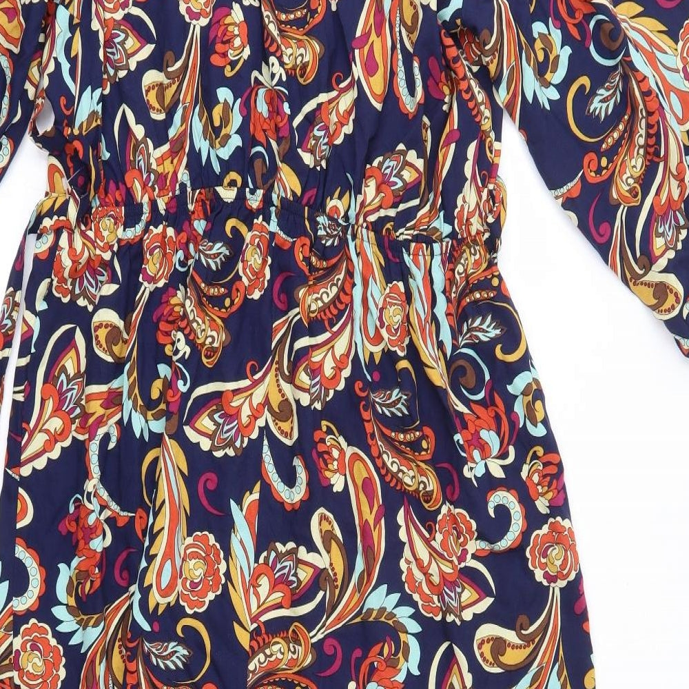 TU Womens Multicoloured Floral Viscose A-Line  Size 14  V-Neck