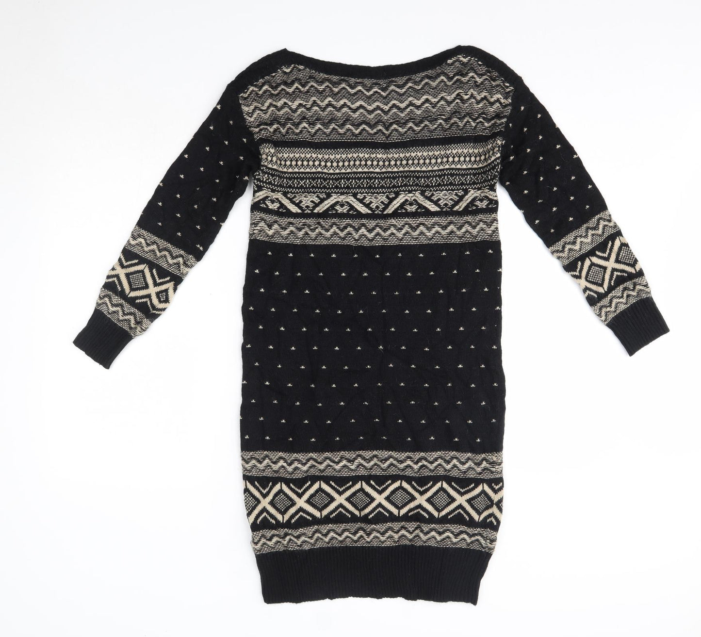 Monsoon Womens Multicoloured  Cotton Jumper Dress  Size S  Round Neck