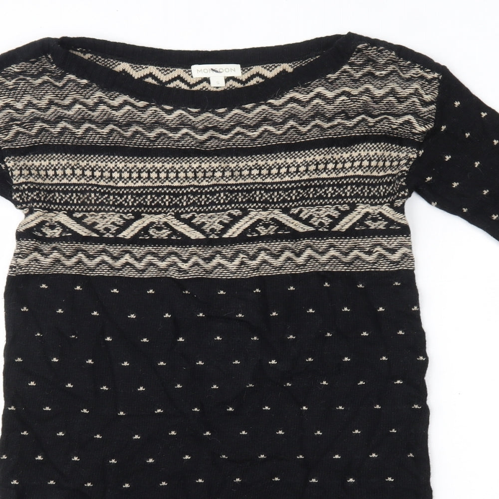 Monsoon Womens Multicoloured  Cotton Jumper Dress  Size S  Round Neck