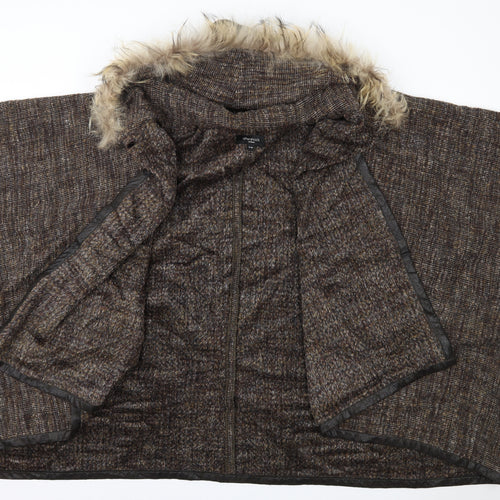 Aftershock Womens Brown V-Neck  Acrylic Cardigan Jumper Size S